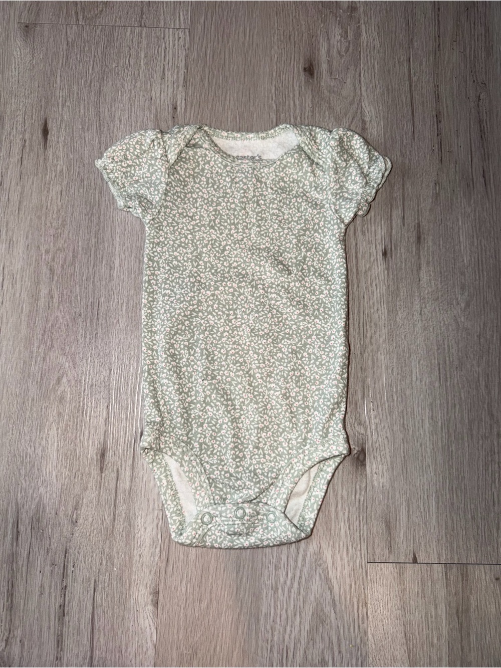 Soft Green Floral Baby Onzie
